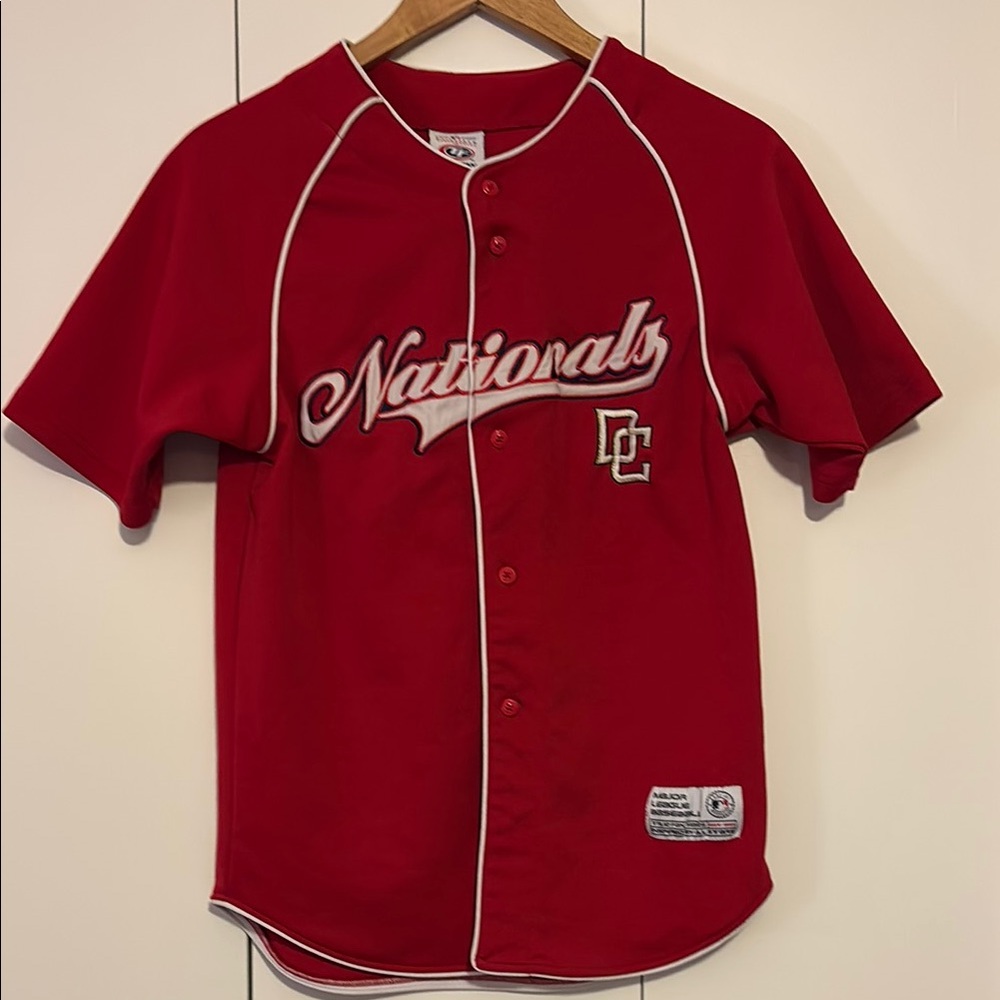 Red Nationals Kids Baseball Jersey